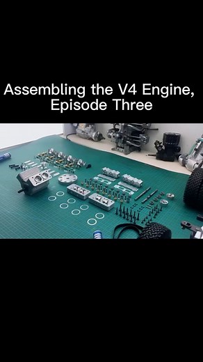 Assembling the V4 Engine,Episode Three#diy #toys #foryou #model #engine #v4 #v4engine
