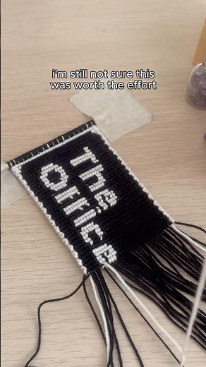 I’m still not sure this was worth the effort #theoffice #friendshipbracelet #fiberart #handmade #diy