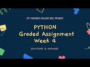 Python Graded assignment week -4 Answers | Solutions | IIT Madras Bsc Online Degree | Diploma |