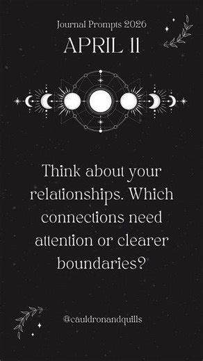 April 11 | Daily Moon Journaling Prompts ✨ Guided by the Lunar Cycle | Cauldron & Quills #journal