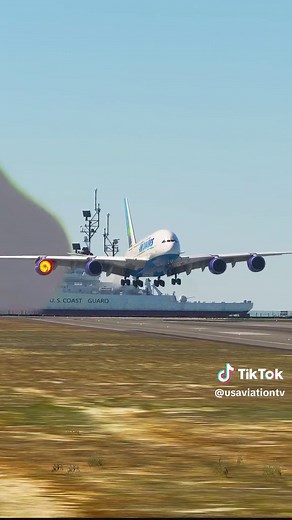 Huugee Engine Fire on the Biggest Airplane A380 on landing #aviation #a380 #emergency #enginefire