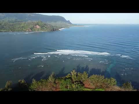 Surf at Hanalei Bay, Kauai, Raw Footage, Monday 3/3/25