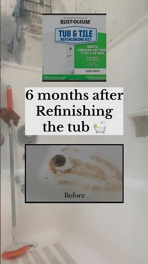 6 months after Using Rust-Oleum 384165 Tub And Tile Refinishing 2-Part Kit, Gloss White #diy