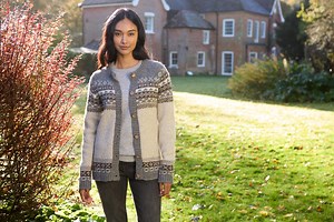 Women's Hand Knitted Cardigan - Grey Fair Isle Cardigan - Womens Knit Cardi - All Season Cardi - Fair Isle Cardi - 100% Wool - Pachamama - Etsy