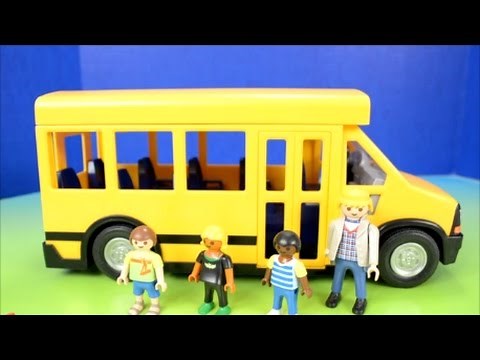 Wheels On The Bus Kids First Day of School Toy Playmobil City Life Nursery Rhyme