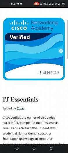 cisco badge IT Essentials #viralvideo #youtubeshorts