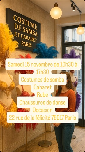 ✨ SHOWROOM PRIVÉ – SAMBA & CABARET – PARIS ✨ Costumes de samba, armatures métalliques sur mesure, pièces d’occasion, accessoires, strass et plumes… tout l’univers du spectacle réuni dans un même lieu 💛🔥 🇫🇷 Créations réalisées dans un atelier français, fait main, avec un savoir-faire unique pour des pièces solides, élégantes et prêtes pour la scène. 💎 Vous trouverez : • Costumes de samba neufs & d’occasion • Armatures métalliques artisanales fabriquées à Paris • Accessoires, strass, plumes e