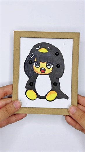 Gugugaga Penguin 🐧 Cardboard Pinball Game #trending #art #artscraft