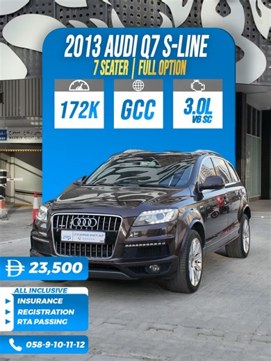 2013 Audi Q7 S-Line: Luxury 7-Seater for Sale
