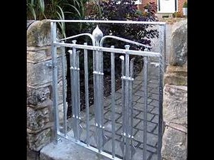Horror sound effect creaking metal gate closing and locking