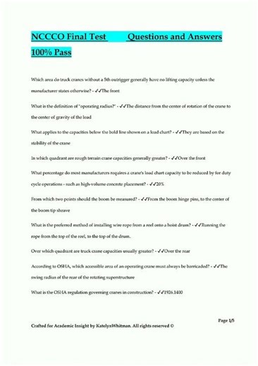 NCCCO Final Test Questions and Answers 100 Pass582 new video