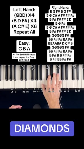 33 reactions | #piano #pianotutorial #rihannadiamonds #diamondspiano | Dariodaversapiano | Facebook