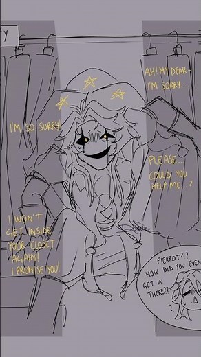 Pierrot Is A Secret Stalker!😳Pierrot x MC😏🔥The Freak Circus Comic Dub