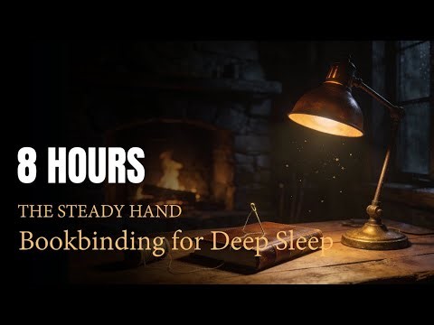 ASMR Bookbinding for Deep Sleep (8 Hours)📖 Hand-Binding Leather in the Rain (Audio-First)