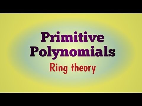 How to find primitive polynomials// by Dr. T K Mondal