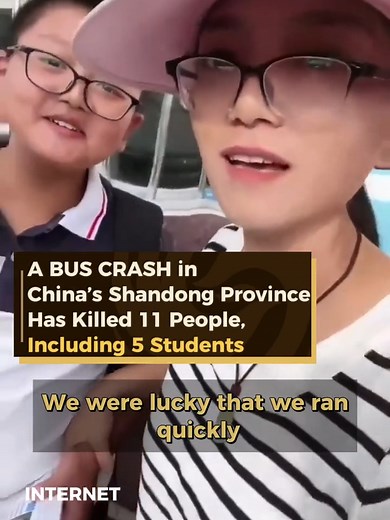 Eyewitness Videos Show Aftermath of Fatal Bus Crash Which Kills 11 People, including 5 students and 6 parents, in China’s Shandong Province, on the the first day of school for the new sixth-grade students. The cause of the accident is currently under investigation. #fyp #new #news #china #shandong