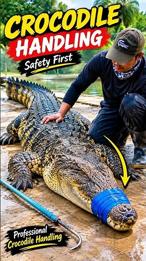 Professional Pet Crocodile Handling Skills Demonstration #crocodile #wildlife #crocodiles