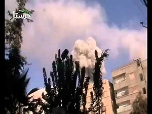 5 11 Harasta Damascus أوغاريت حرستا ريف دمشق , هام لحظة قصف الميغ للمدينة