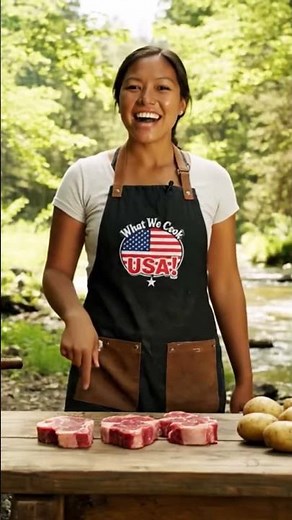 Native Woman Cooking Steak by the Riverside #nativeamericanchef #outdoorsteakcooking