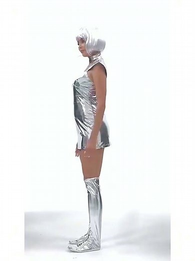 Women Mechanical Age Silver Spacesuit Halloween Cosplay Costume Adults Planet Warrior Astronaut Suit