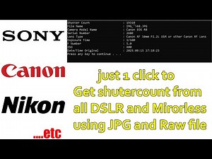 Shutter count from Canon DSLR or Mirrorless using windows PC