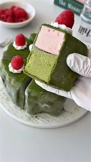 Matcha Basque mochi #fypシ゚viral