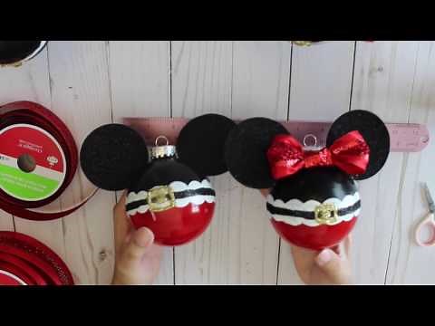DiY Mickey and Minnie Christmas Ornament
