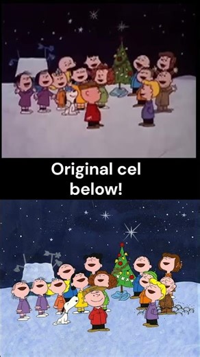 Peanuts Christmas cel