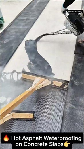 🔥 Hot Asphalt Waterproofing on Concrete Slabs📍
