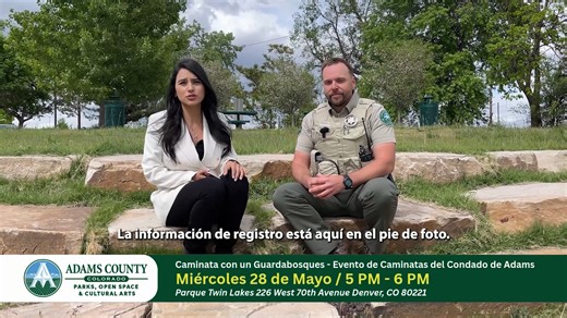 1.3K views · 18 reactions | Step out, and enjoy the beauty of Twin Lakes Park!  Join Adams County Parks Ranger Collins for Adams County Walks on Wednesday, May 28, 5 p.m. This is a great opportunity to enjoy the outdoors, engage with the local community, and learn about our unique environment. This walk is accessible for all ages, abilities, and fitness levels. Sign up at bit.ly/4jYATtT. | Adams County Government, CO | Facebook