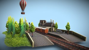 victorian/steampunk train station - 3D model by halbear1 (@halbear.gamez)