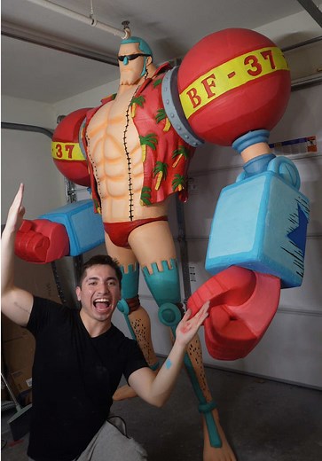 ⚙️ Franky tamaño real hecho con impresión 3D! 🏴‍☠️ SUPEEEEER!!! 🤩 Una completa locura! 🤯 Así se lo imaginaban? Modelo 3D: PAB_STUDIO https://cults3d.com/:3194636 #impresion3d #onepiece #franky #luffy #3dprinting
