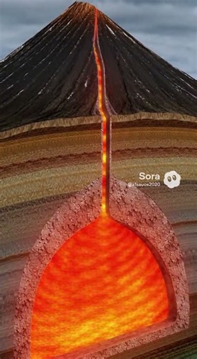 What’s Inside a Volcano #GeologyRocks #Volcano #EarthScience #Magma #LearningShorts