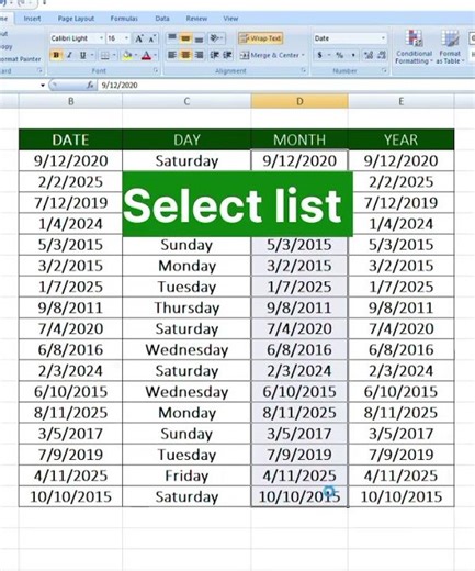 excel me short tarike se date me Day, month, year ko text me kaise convert kare #reels #short #excel