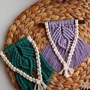 Here is the cute macrame wall hanging ornaments 🫶🌹 Easy and quick macrame tutorials 🧶 #learning #pattern #macrame #video | Home Decoration