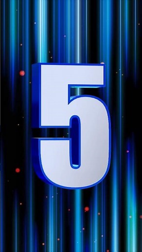 (無料動画素材) スマホ縦用 カウントダウン 5秒 音あり #shorts