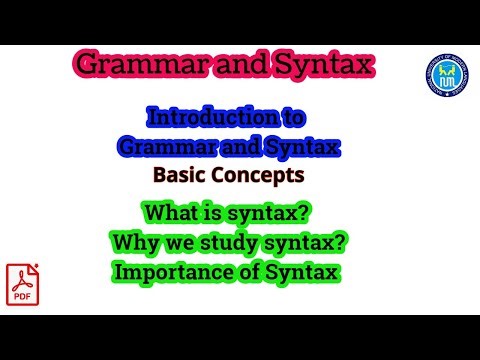 Syntax | Why study syntax | importance of syntax