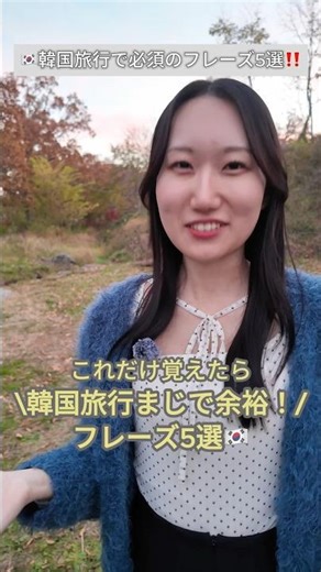 これだけ覚えて！韓国旅行で超使えるフレーズ5選 #korean #韓国語勉強 #韓国語