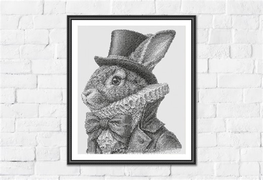 Sir of Wonderland - Minimalist Monochrome One Color Counted Cross Stitch Pattern. Downloadable PDF Pattern Keeper & Markup R-XP Tested. - Etsy