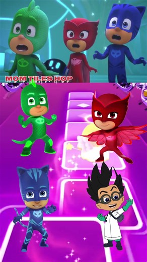 PJ Masks: CatBoy 🆚 Gekko 🆚 Owlette 🆚 Night Ninja 🎶 Tiles Hop EDM Rush #tileshop #pjmasks
