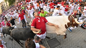 Los nobles y legendarios toros de Miura protagonizan un limpio octavo y último encierro de San Fermín