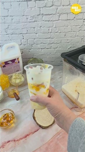 How to Make a Passion Fruit & White Peach Yogurt Slushy #SatisfyingDrinks #passionfruits #boba