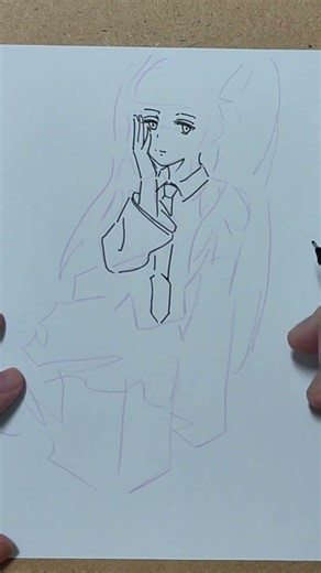 如何畫簡單的動漫人物/How to draw simple anime characters/(跟我一起畫)810#drawing #art #anime #illustration #draw