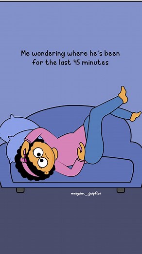 Does your men spend an eternity there too?😪 Feel free to tag them....😭❤️ . . . . . . . . . . . . #MaryamGraphics #CartoonVideos #CartoonReels #AnimationReels #RelatableCartoons #EmotionalCartoon #SadReel #HeartTouchingAnimation #RelatableEmotions #LifeStories #FeelingsInCartoon #EmotionalMoment #husbandandwifelife #girlfriendboyfriend | maryam graphics
