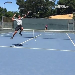 Get served 🎾 Trick Shot Tennis | People Are Awesome