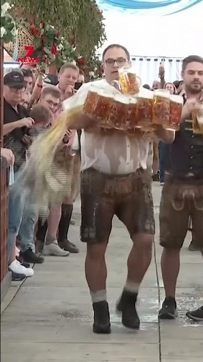 Man in Germany attempts to break beer carrying world record