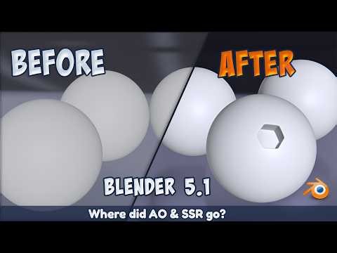 Find Ambient Occlusion and Screen Space Reflection in Blender 5.1 | Eevee