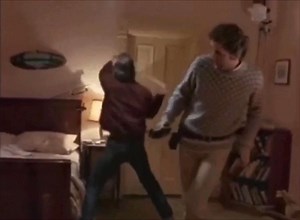 Jack Nicholson preparing to film the famous axe scene in the movie The Shining. | Seph Lawless