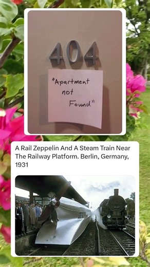 A Rare Moment in Transportation History: Rail Zeppelin Meets Steam Train 🚆
