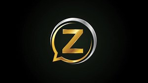 Download Initial alphabet Z with a bubble chat icon. Talking chatting logo animation for free